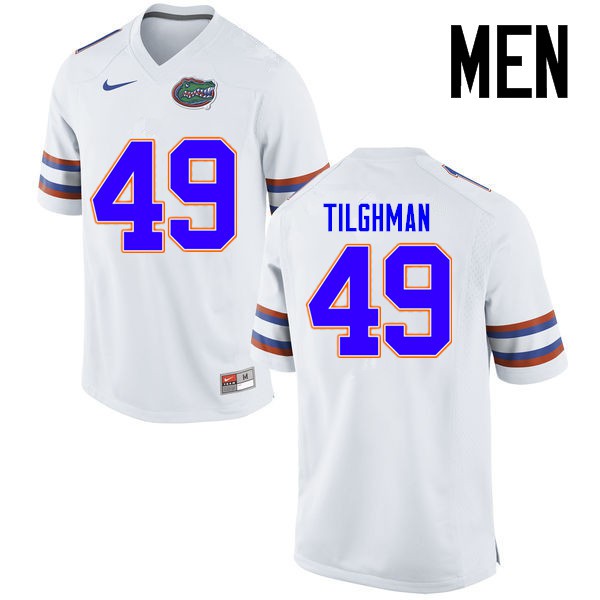 Florida Gators Men #49 Jacob Tilghman College Football Jersey White